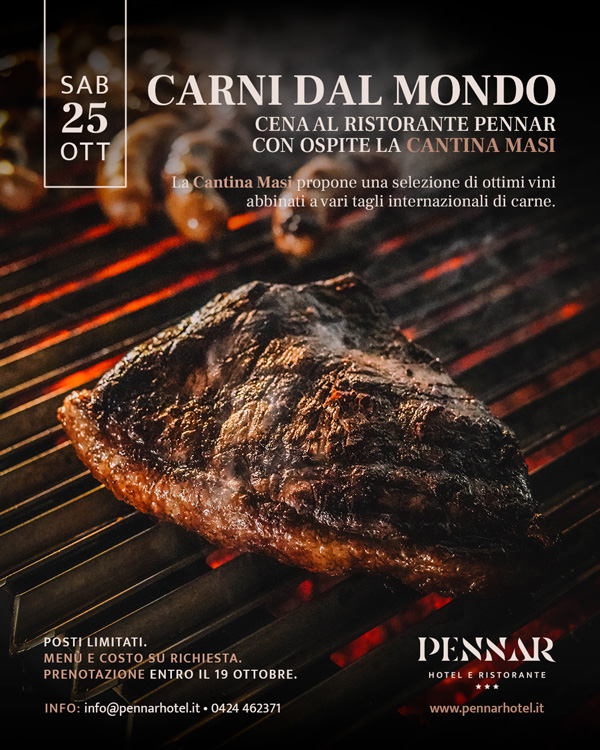 cena carni dal mondo sabato 25 ottobre al pennar
